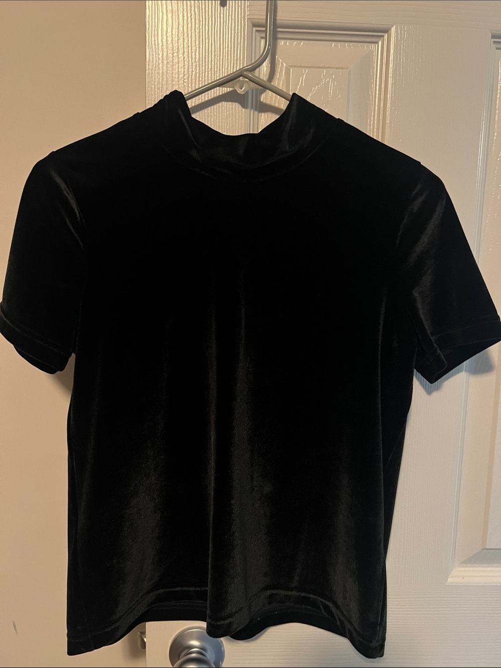 Madewell XS Black Crush Velvet Short-Sleeve Tee